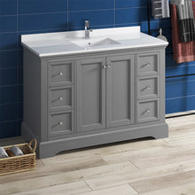 Load image into Gallery viewer, Fresca Windsor 48&quot; Gray Textured Traditional Bathroom Cabinet w/ Top &amp; Sink- Fresca