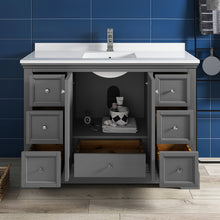 Load image into Gallery viewer, Fresca Windsor 48&quot; Gray Textured Traditional Bathroom Cabinet w/ Top &amp; Sink- Fresca