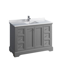 Load image into Gallery viewer, Fresca Windsor 48&quot; Gray Textured Traditional Bathroom Cabinet w/ Top &amp; Sink- Fresca