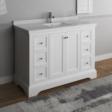 Load image into Gallery viewer, Fresca Windsor 48&quot; Matte White Traditional Bathroom Cabinet w/ Top &amp; Sink- Fresca