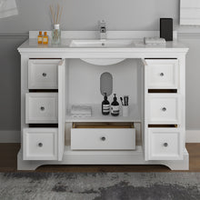 Load image into Gallery viewer, Fresca Windsor 48&quot; Matte White Traditional Bathroom Cabinet w/ Top &amp; Sink- Fresca