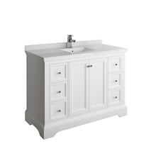 Load image into Gallery viewer, Fresca Windsor 48&quot; Matte White Traditional Bathroom Cabinet w/ Top &amp; Sink- Fresca