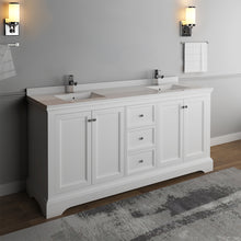 Load image into Gallery viewer, Fresca Windsor 72&quot; Matte White Traditional Double Sink Bathroom Cabinet w/ Top &amp; Sinks- Fresca