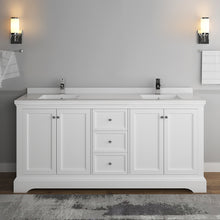 Load image into Gallery viewer, Fresca Windsor 72&quot; Matte White Traditional Double Sink Bathroom Cabinet w/ Top &amp; Sinks- Fresca