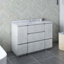 Load image into Gallery viewer, Fresca Formosa 48&quot; Wall Hung Modern Bathroom Cabinet w/ Top &amp; Sink in Rustic White- Fresca