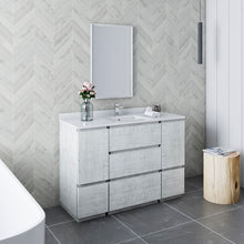 Load image into Gallery viewer, Fresca Formosa 48&quot; Wall Hung Modern Bathroom Cabinet w/ Top &amp; Sink in Rustic White- Fresca