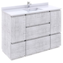 Load image into Gallery viewer, Fresca Formosa 48&quot; Wall Hung Modern Bathroom Cabinet w/ Top &amp; Sink in Rustic White- Fresca