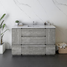 Load image into Gallery viewer, Fresca Formosa 53" Floor Standing Modern Bathroom Cabinet in Rustic White- Fresca