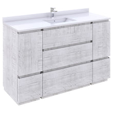 Load image into Gallery viewer, Fresca Formosa 54&quot; Floor Standing Modern Bathroom Cabinet w/ Top &amp; Sink in Rustic White- Fresca