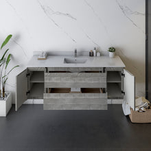 Load image into Gallery viewer, Fresca Formosa 60&quot; Wall Hung Single Sink Modern Bathroom Cabinet w/ Top &amp; Sink in Ash- Fresca
