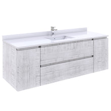 Load image into Gallery viewer, Fresca Formosa 60&quot; Wall Hung Single Sink Modern Bathroom Cabinet w/ Top &amp; Sink in Rustic White- Fresca