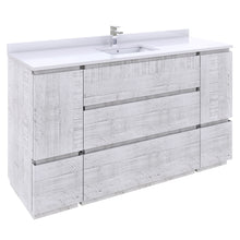 Load image into Gallery viewer, Fresca Formosa 60&quot; Floor Standing Single Sink Modern Bathroom Cabinet w/ Top &amp; Sink in Rustic White- Fresca