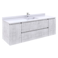 Load image into Gallery viewer, Fresca Formosa 59" Wall Hung Single Sink Modern Bathroom Cabinet in Rustic White- Fresca