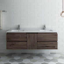 Load image into Gallery viewer, Fresca Formosa 60&quot; Wall Hung Double Sink Modern Bathroom Cabinet w/ Top &amp; Sinks- Fresca