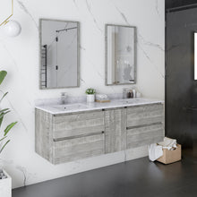 Load image into Gallery viewer, Fresca Formosa 60&quot; Wall Hung Double Sink Modern Bathroom Cabinet w/ Top &amp; Sinks in Ash- Fresca