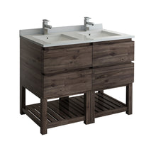 Load image into Gallery viewer, Fresca Formosa 46&quot; Floor Standing Open Bottom Double Sink Modern Bathroom Cabinet- Fresca