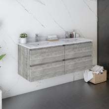 Load image into Gallery viewer, Fresca Formosa 48&quot; Floor Standing Double Sink Modern Bathroom Cabinet w/ Top &amp; Sinks in Ash- Fresca