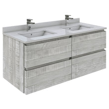 Load image into Gallery viewer, Fresca Formosa 48&quot; Wall Hung Double Sink Modern Bathroom Cabinet w/ Top &amp; Sinks in Ash- Fresca
