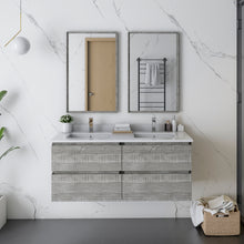 Load image into Gallery viewer, Fresca Formosa 46&quot; Wall Hung Double Sink Modern Bathroom Cabinet in Ash- Fresca