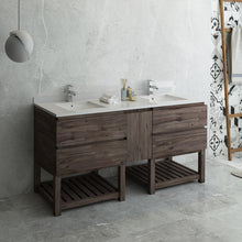 Load image into Gallery viewer, Fresca Formosa 70&quot; Floor Standing Open Bottom Double Sink Modern Bathroom Cabinet- Fresca