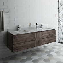Load image into Gallery viewer, Fresca Formosa 72&quot; Wall Hung Double Sink Modern Bathroom Cabinet w/ Top &amp; Sinks- Fresca