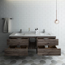 Load image into Gallery viewer, Fresca Formosa 72&quot; Wall Hung Double Sink Modern Bathroom Cabinet w/ Top &amp; Sinks- Fresca
