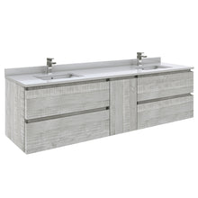 Load image into Gallery viewer, Fresca Formosa 72&quot; Wall Hung Double Sink Modern Bathroom Cabinet w/ Top &amp; Sinks in Ash- Fresca