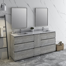 Load image into Gallery viewer, Fresca Formosa 72&quot; Floor Standing Double Sink Modern Bathroom Cabinet w/ Top &amp; Sinks in Ash- Fresca