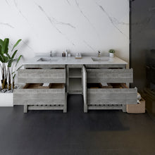 Load image into Gallery viewer, Fresca Formosa 72&quot; Floor Standing Open Bottom Double Sink Modern Bathroom Cabinet w/ Top &amp; Sinks in Ash- Fresca