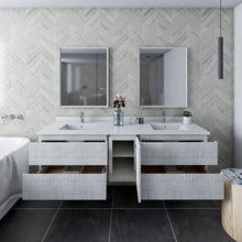 Load image into Gallery viewer, Fresca Formosa 72&quot; Floor Standing Double Sink Modern Bathroom Cabinet w/ Top &amp; Sinks in Rustic White- Fresca