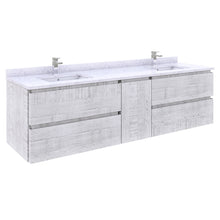 Load image into Gallery viewer, Fresca Formosa 72&quot; Floor Standing Double Sink Modern Bathroom Cabinet w/ Top &amp; Sinks in Rustic White- Fresca