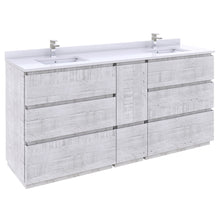 Load image into Gallery viewer, Fresca Formosa 70&quot; Floor Standing Double Sink Modern Bathroom Cabinet in Rustic White- Fresca