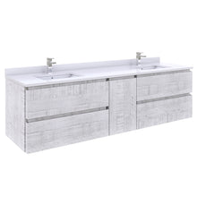Load image into Gallery viewer, Fresca Formosa 70&quot; Wall Hung Double Sink Modern Bathroom Cabinet in Rustic White- Fresca