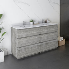Load image into Gallery viewer, Fresca Formosa 60&quot; Wall Hung Double Sink Modern Bathroom Cabinet w/ Top &amp; Sinks in Ash- Fresca