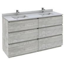 Load image into Gallery viewer, Fresca Formosa 58&quot; Floor Standing Double Sink Modern Bathroom Cabinet in Ash- Fresca