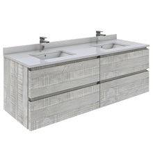 Load image into Gallery viewer, Fresca Formosa 58&quot; Wall Hung Double Sink Modern Bathroom Cabinet in Ash- Fresca