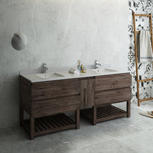 Load image into Gallery viewer, Fresca Formosa 82&quot; Floor Standing Open Bottom Double Sink Modern Bathroom Cabinet- Fresca