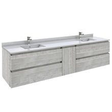 Load image into Gallery viewer, Fresca Formosa 84&quot; Wall Hung Double Sink Modern Bathroom Cabinet w/ Top &amp; Sinks in Ash- Fresca