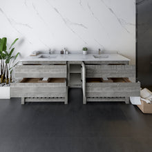 Load image into Gallery viewer, Fresca Formosa 82&quot; Floor Standing Open Bottom Double Sink Modern Bathroom Cabinet in Ash- Fresca