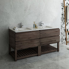 Load image into Gallery viewer, Fresca Formosa 70&quot; Floor Standing Open Bottom Double Sink Modern Bathroom Cabinet- Fresca