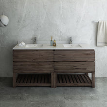 Load image into Gallery viewer, Fresca Formosa 70&quot; Floor Standing Open Bottom Double Sink Modern Bathroom Cabinet- Fresca