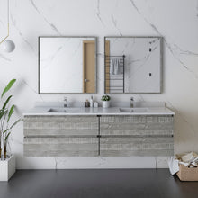 Load image into Gallery viewer, Fresca Formosa 72&quot; Wall Hung Double Sink Modern Bathroom Cabinet w/ Top &amp; Sinks in Ash- Fresca