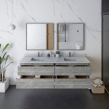 Load image into Gallery viewer, Fresca Formosa 72&quot; Wall Hung Double Sink Modern Bathroom Cabinet w/ Top &amp; Sinks in Ash- Fresca