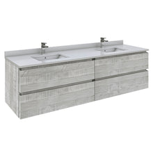 Load image into Gallery viewer, Fresca Formosa 72&quot; Wall Hung Double Sink Modern Bathroom Cabinet w/ Top &amp; Sinks in Ash- Fresca