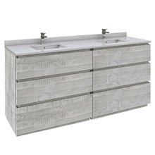 Load image into Gallery viewer, Fresca Formosa 72&quot; Floor Standing Double Sink Modern Bathroom Cabinet w/ Top &amp; Sinks in Ash- Fresca