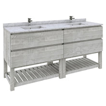 Load image into Gallery viewer, Fresca Formosa 72&quot; Floor Standing Open Bottom Double Sink Modern Bathroom Cabinet w/ Top &amp; Sinks in Ash- Fresca