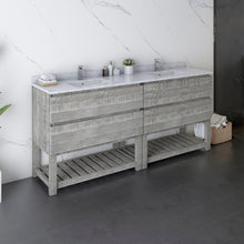 Load image into Gallery viewer, Fresca Formosa 72&quot; Floor Standing Open Bottom Double Sink Modern Bathroom Cabinet w/ Top &amp; Sinks in Ash- Fresca