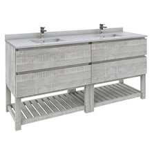 Load image into Gallery viewer, Fresca Formosa 70&quot; Floor Standing Open Bottom Double Sink Modern Bathroom Cabinet in Ash- Fresca