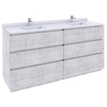Load image into Gallery viewer, Fresca Formosa 72&quot; Floor Standing Double Sink Modern Bathroom Cabinet w/ Top &amp; Sinks in Rustic White- Fresca