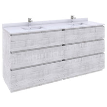 Load image into Gallery viewer, Fresca Formosa 70&quot; Floor Standing Double Sink Modern Bathroom Cabinet in Rustic White- Fresca